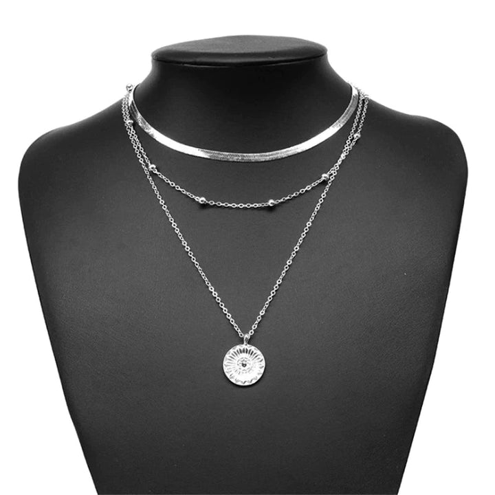 Zindara | Women's Triple Silver Necklace - Handmade, Timeless Design
