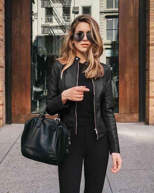 Zip Front Women's Autumn Jacket | Stylish & Warm Black