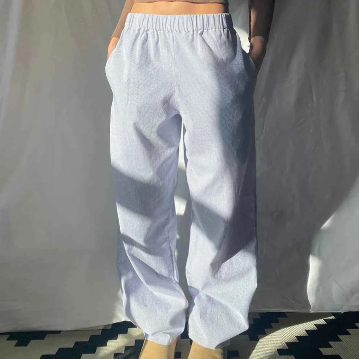 Women's Lightweight High Waist Wide Leg Pants with Elastic Waistband