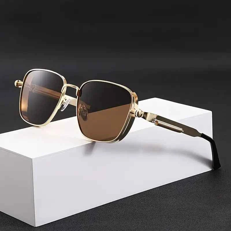 Stylish Polarized Sunglasses for Ultimate UV Protection Gold Brown