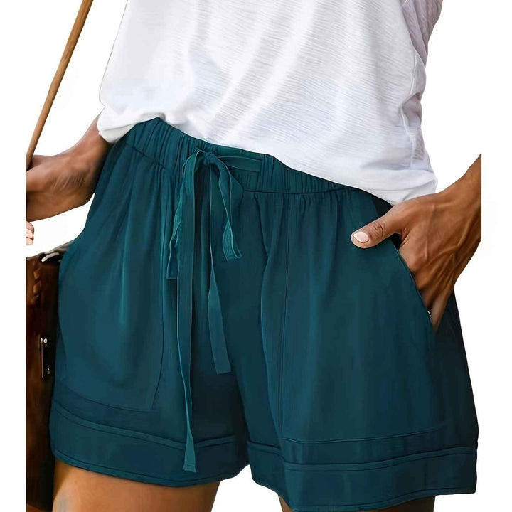 Women's Relaxed Drawstring Shorts for Comfort Dark Green