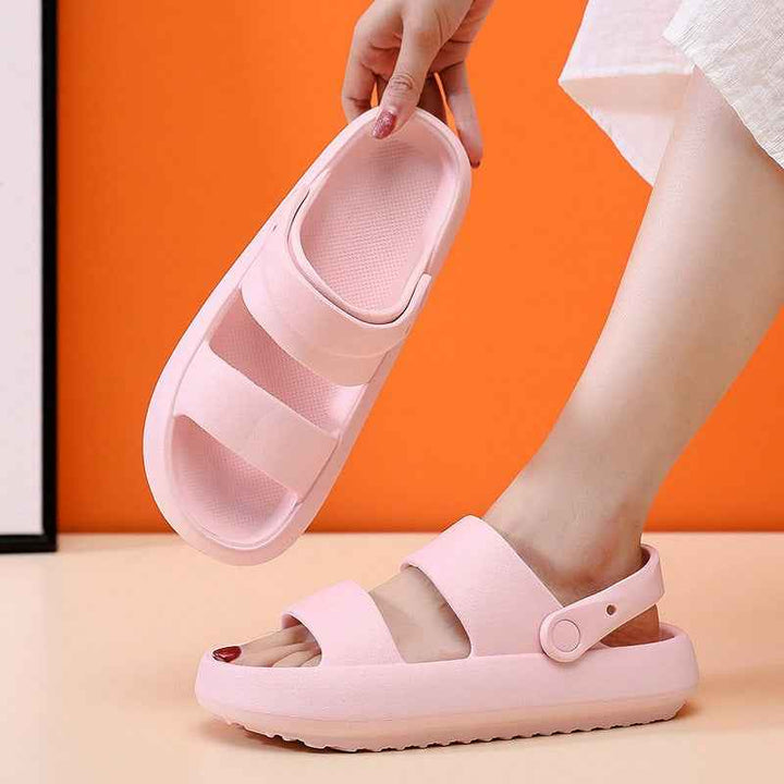 Adjustable Shoes For Women Men Sandals 3cm Thick Bottom Slippers Outdoor Pink