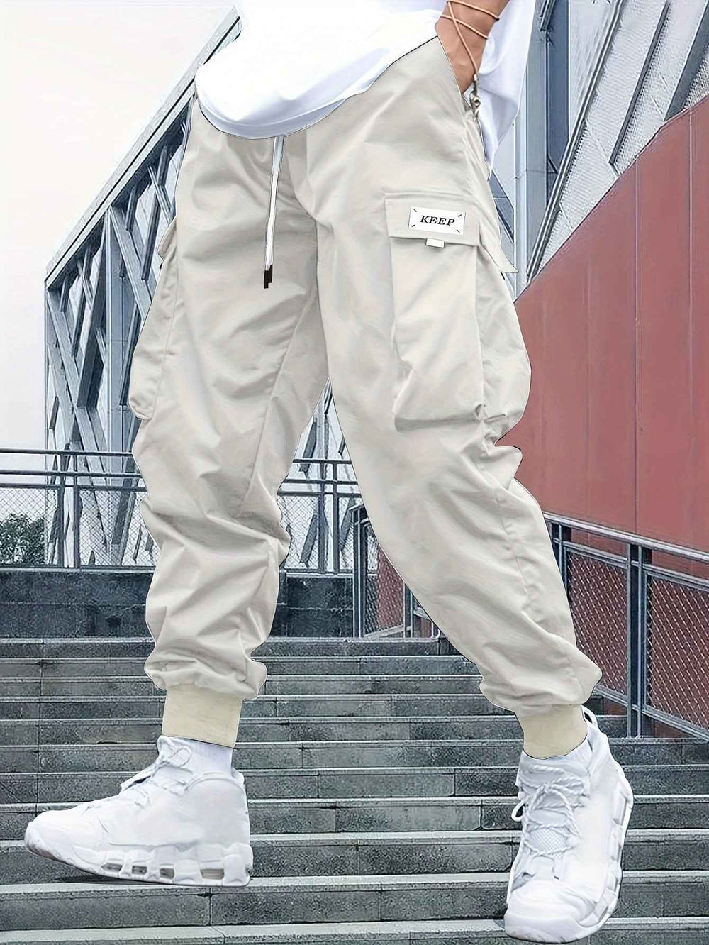 Men's Cargo Joggers – Stylish Streetwear Pants with Pockets and Cuffed Legs