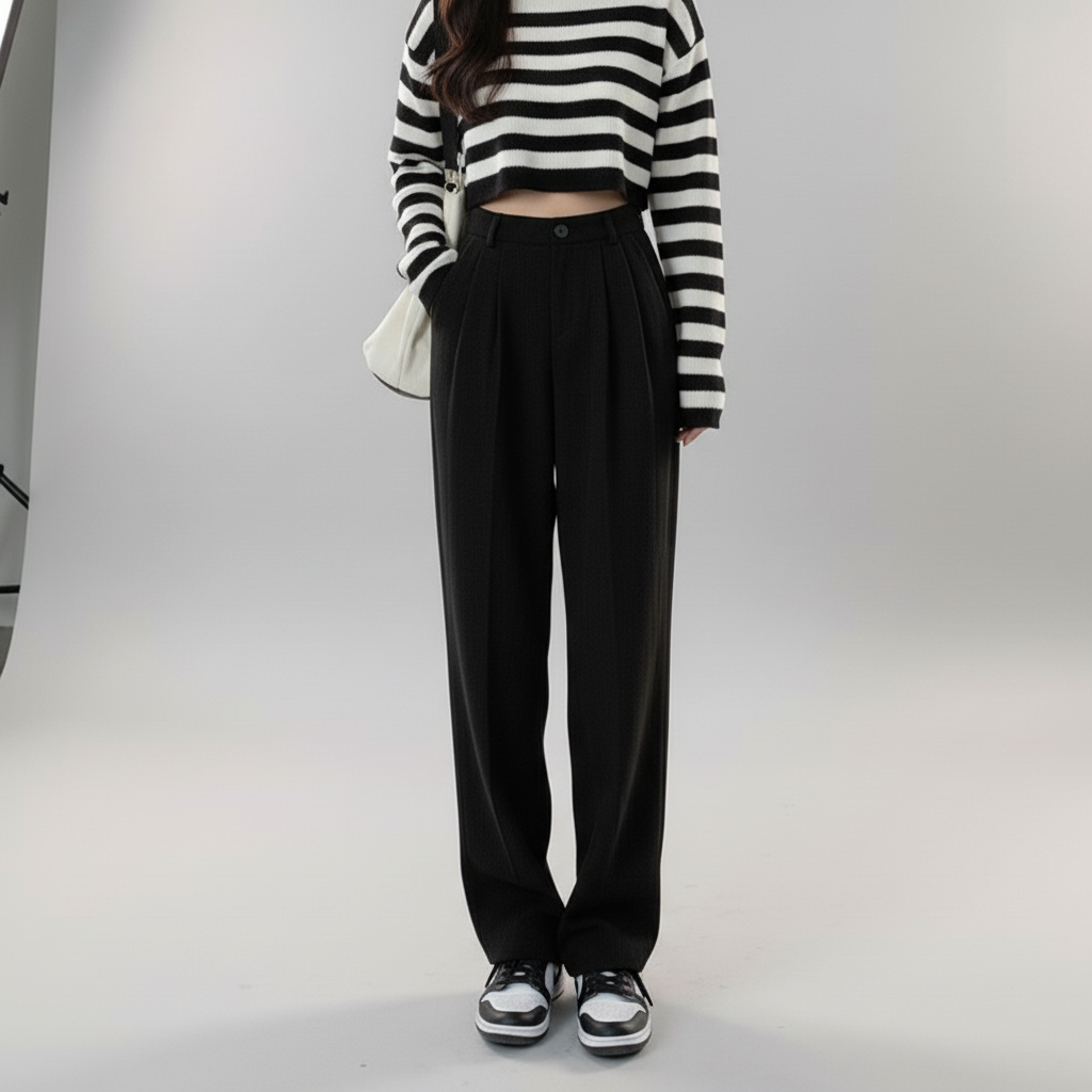 Women's Corduroy Pants - Stylish and Comfortable Black