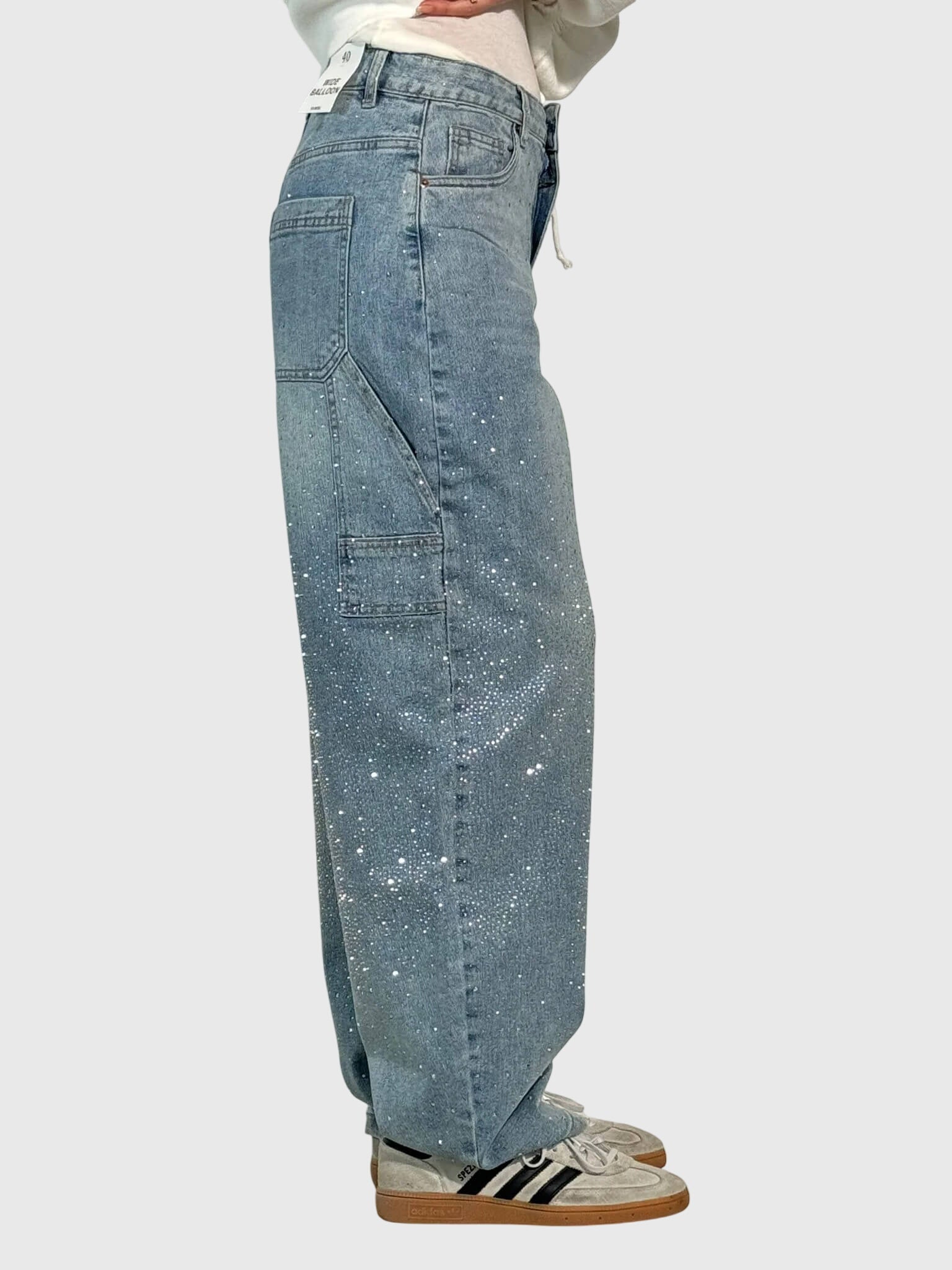 Women's Sparkle Diamond Denim Pants