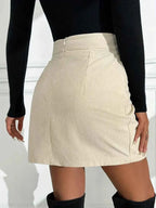 Women's High Waist Corduroy Skirt