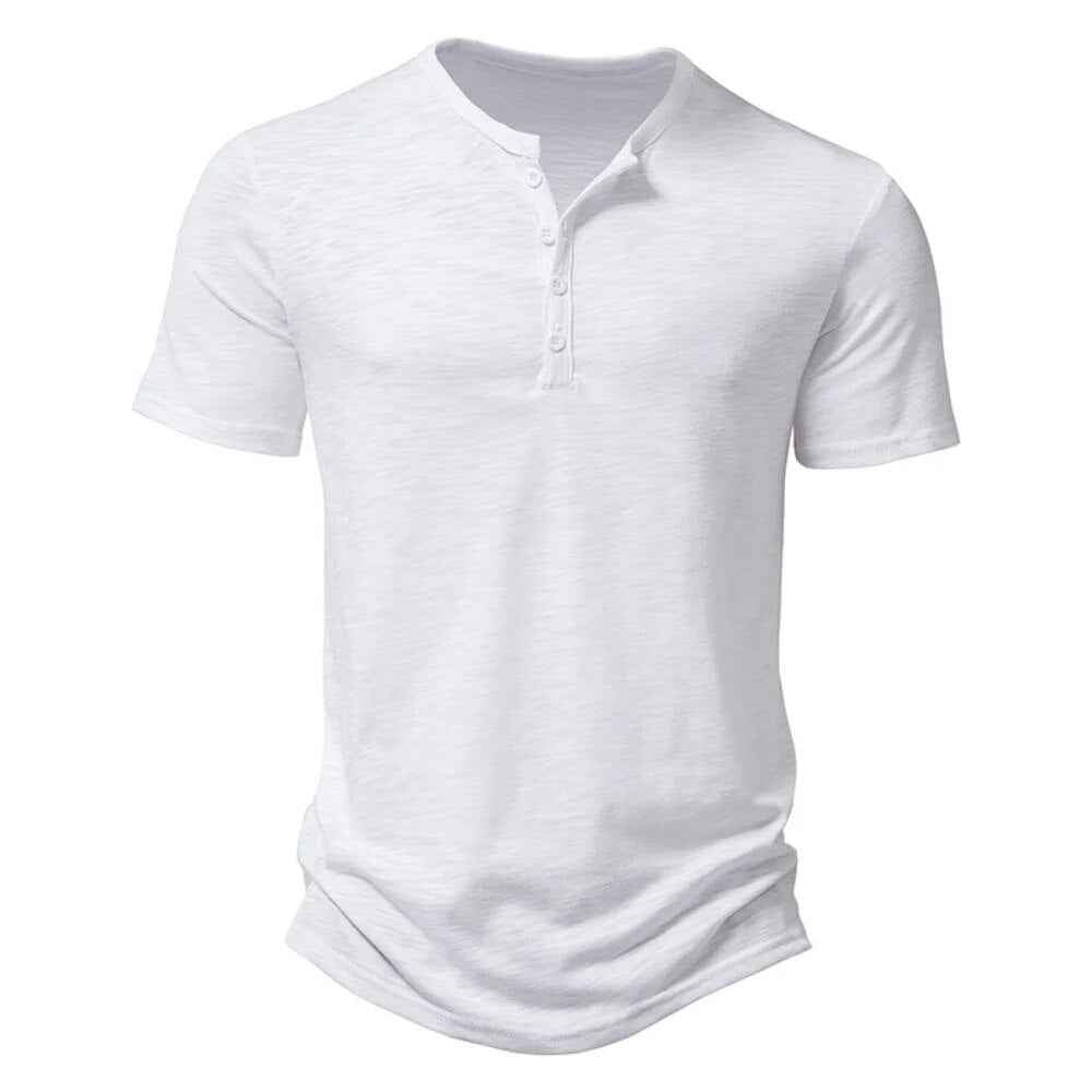 Men's Casual V-Neck T-Shirts White