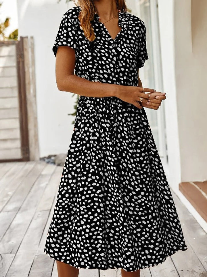 Elegant Lightweight Midi Summer Dress - Comfortable Style for Women