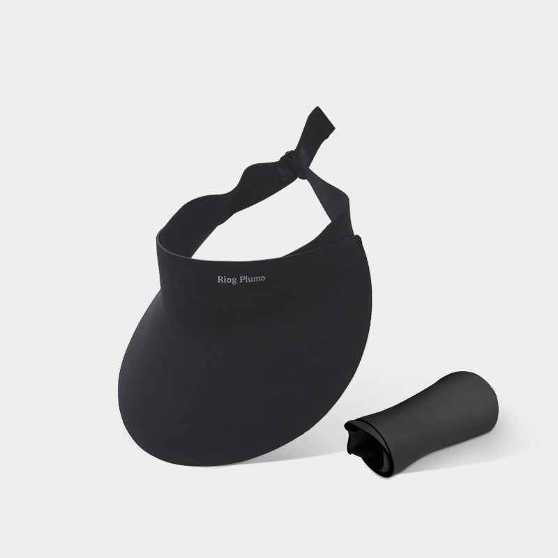 Seamless All-in-one Sunhat For Women Summer Thin Empty-top Foldable SSunshade And Face Shield Peaked Hat With Large Brim Black