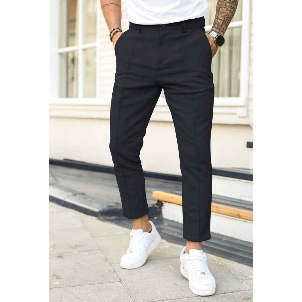 Men's Casual Elegant Leisure Pants Zwart
