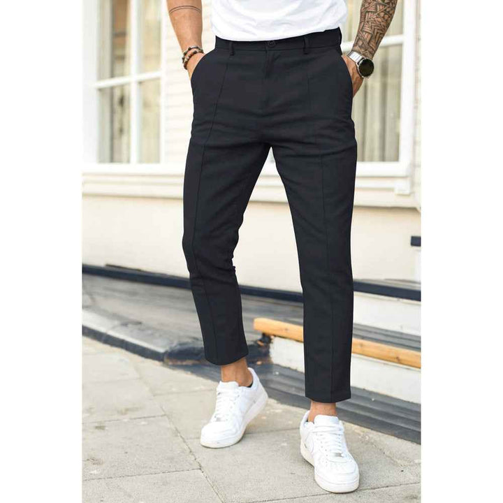 Men's Casual Elegant Leisure Pants Zwart