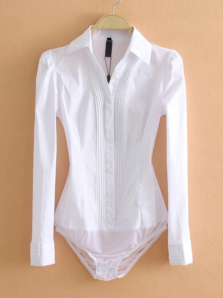 Jasmin | Women's Tailored Cotton Body Blouse White