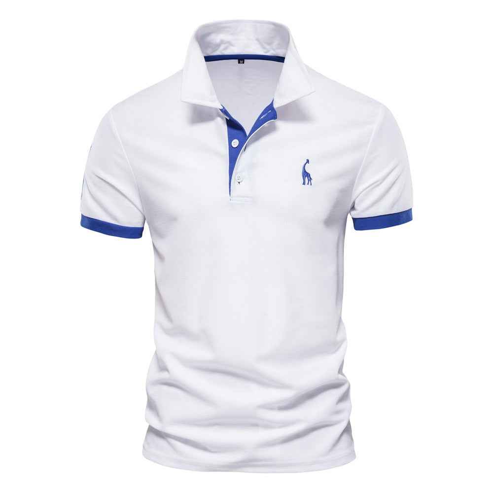 Men's Polo Shirt - Stylish and Comfortable White - Blue