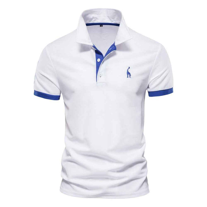 Men's Polo Shirt - Stylish and Comfortable White - Blue