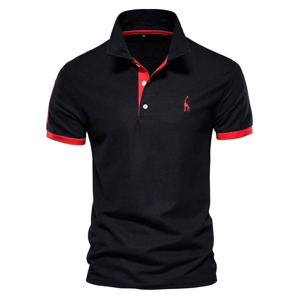 Men's Polo Shirt - Stylish and Comfortable Black - Red