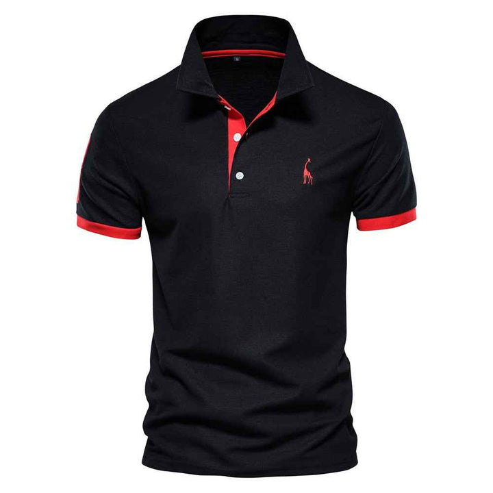 Men's Polo Shirt - Stylish and Comfortable Black - Red
