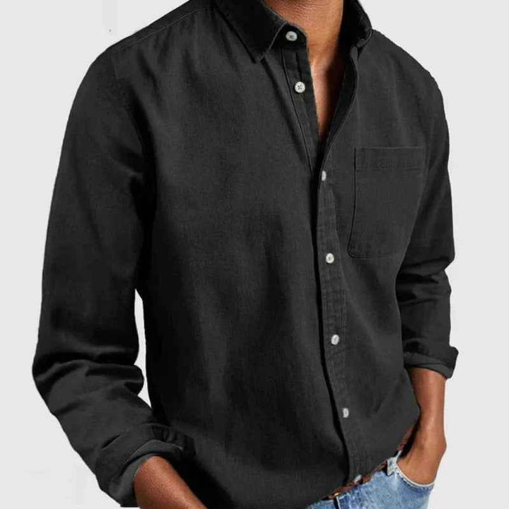 Men's Classic Denim Shirt, Updated for Modern Style Black