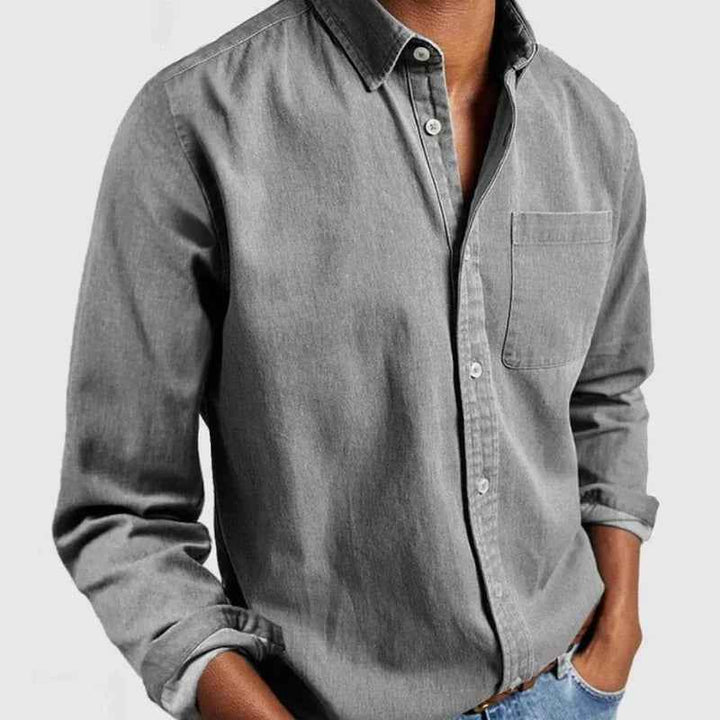 Men's Classic Denim Shirt, Updated for Modern Style Gray