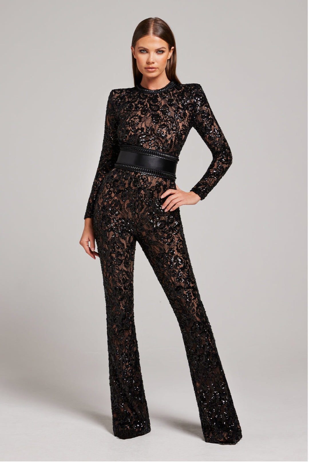 Julia | Women's Jumpsuit - Elegant Design with Lace Accents Black