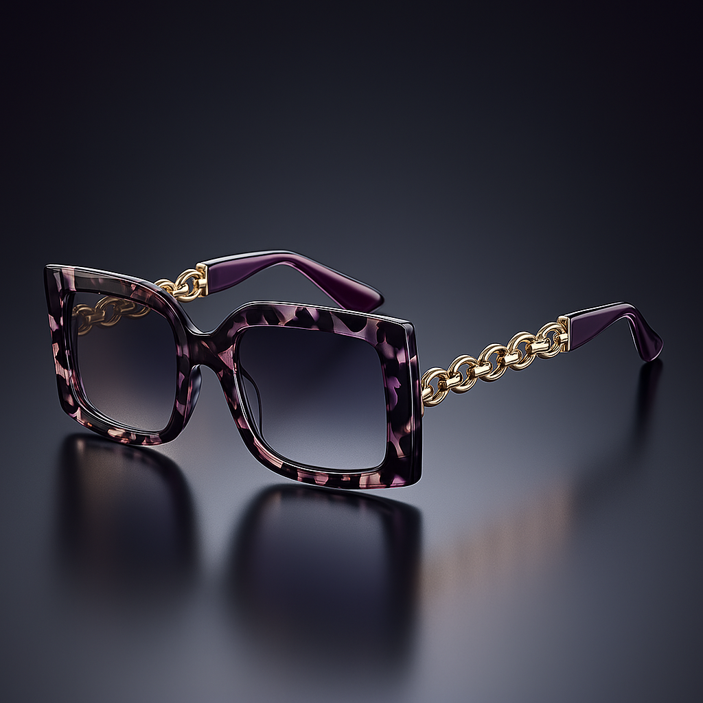 Stylish Sicilian-Inspired Sunglasses Amethyst Tortoise