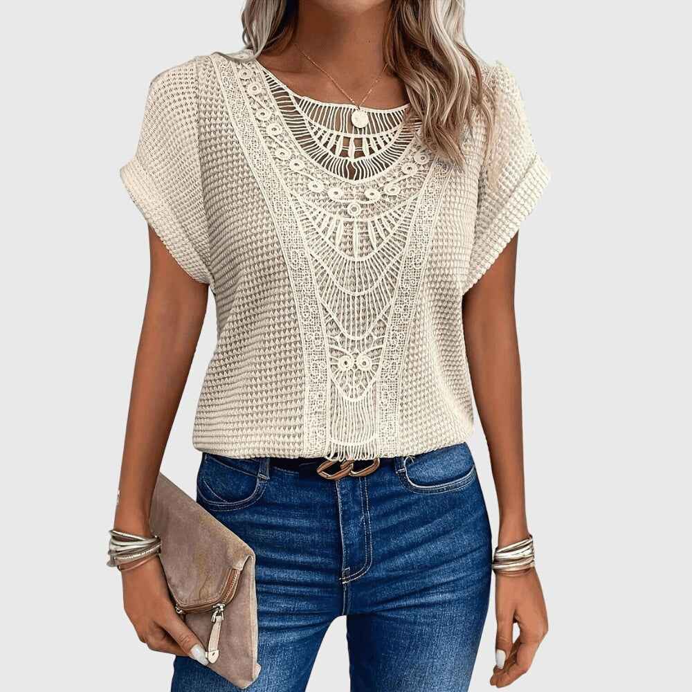 Women's Relaxed Ibiza-Style Blouse Beige