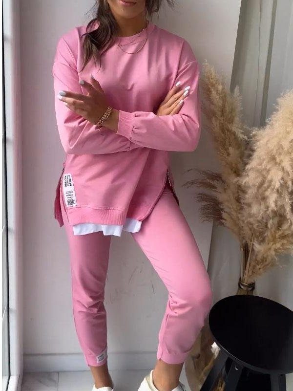 Women's Oversized Loungewear Set with Crew Neck for Comfort