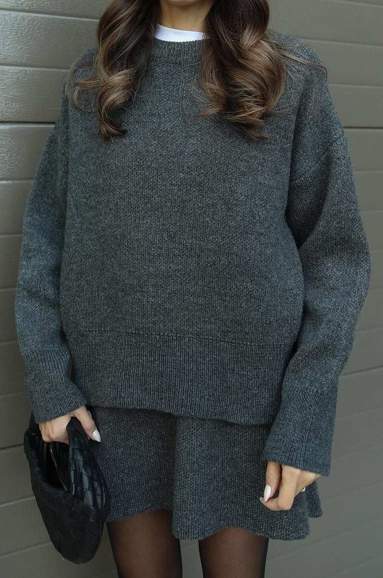 Violet | Women's Knitted Top and Skirt Set