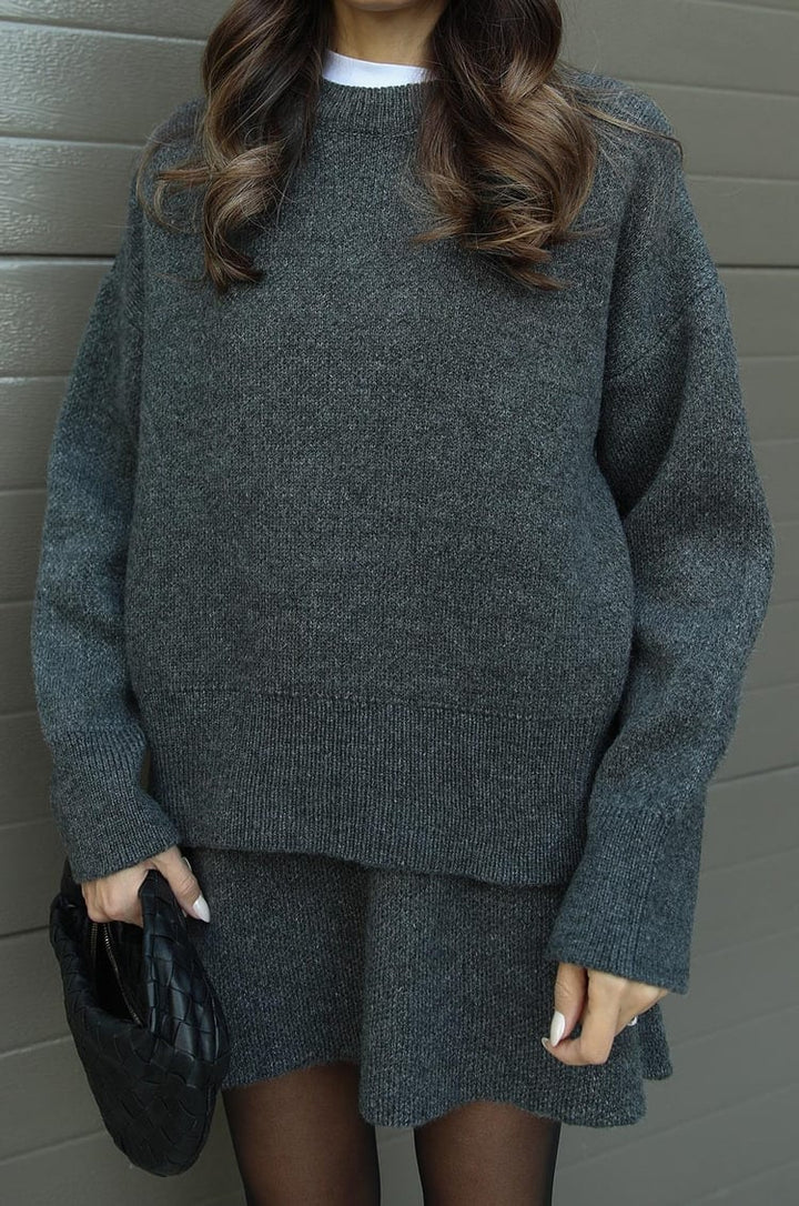 Violet | Women's Knitted Top and Skirt Set