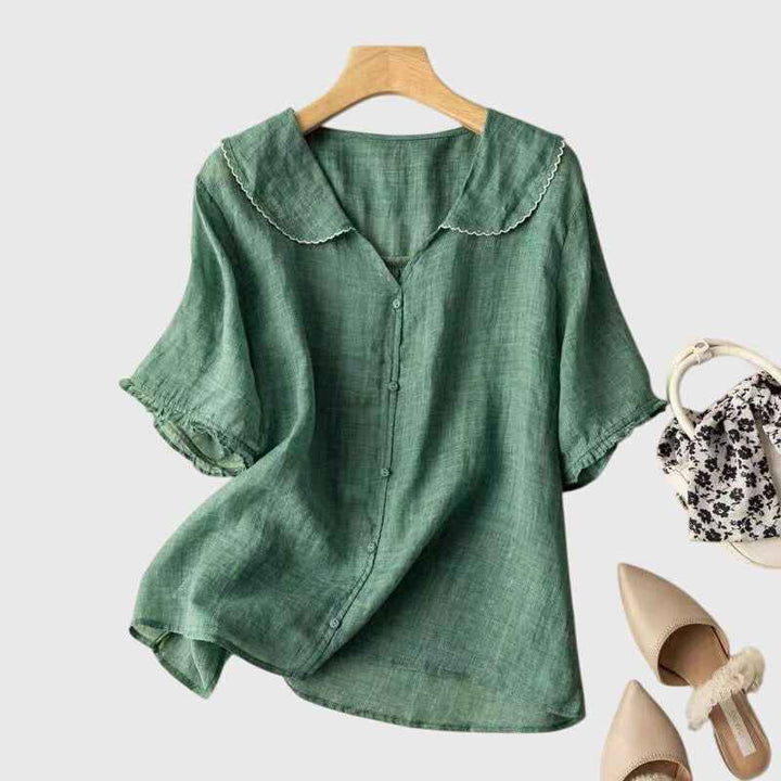 Women's Straight-Cut Everyday Blouse Green