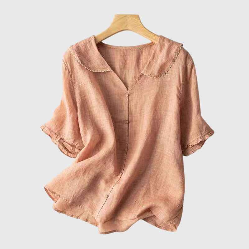 Women's Straight-Cut Everyday Blouse Salmon