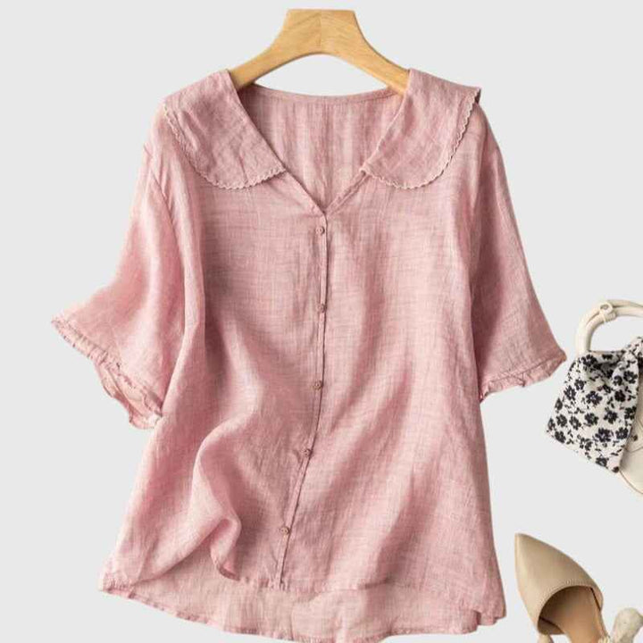 Women's Straight-Cut Everyday Blouse Pink