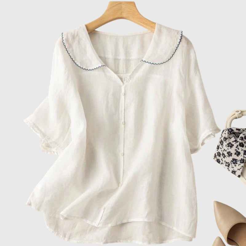 Women's Straight-Cut Everyday Blouse White