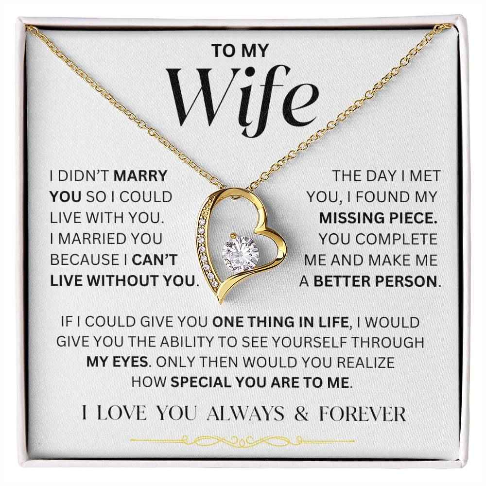 Eternal Love Necklace for Her 18k Gold Finish Standard Box