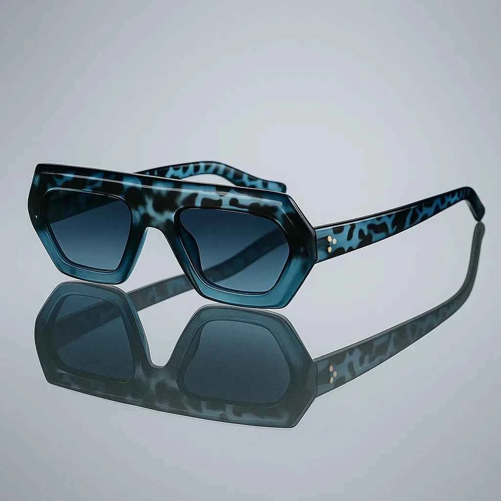 Stylish Panther-Inspired Sunglasses for All Genders Leopard Blue