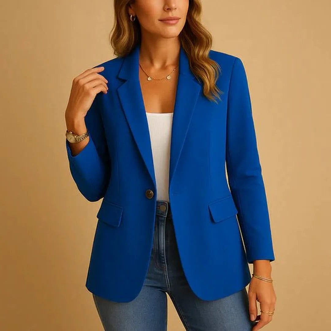 Women's Single-Breasted Longline Blazer Blue