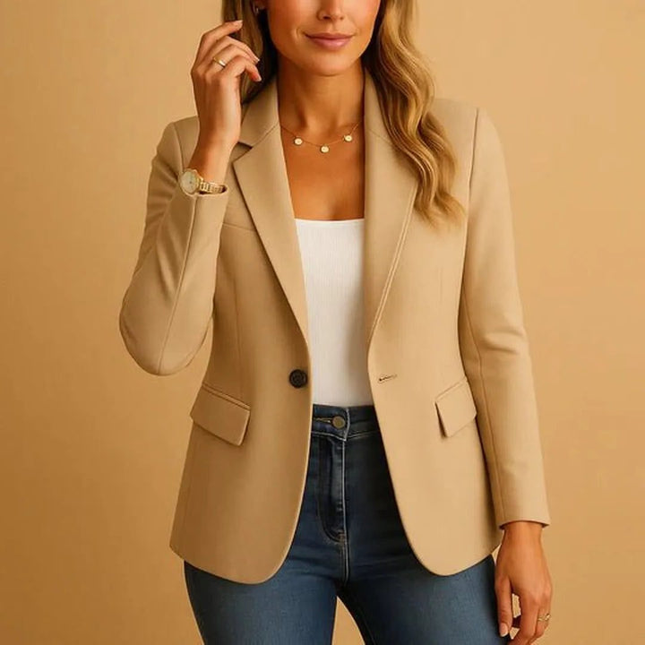 Women's Single-Breasted Longline Blazer Light Brown