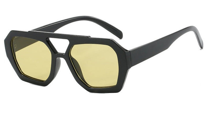 Meave | Women's Trendy Sunglasses Black with yellow lenses