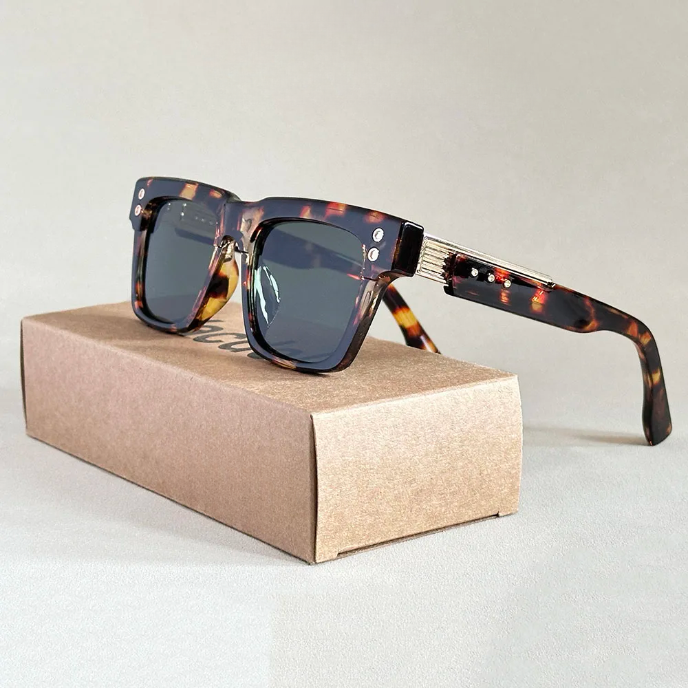 Chic Square Sunglasses for Stylish Looks Leopard-Green