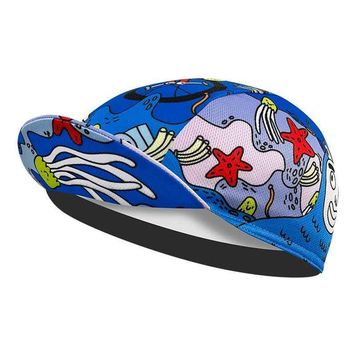 Streamlined Cycling Print Cap Marine Wonders