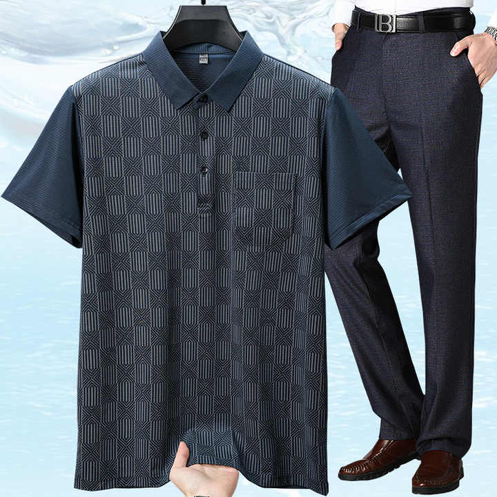 Stylish Polo Trouser Set for Effortless Elegance Navy