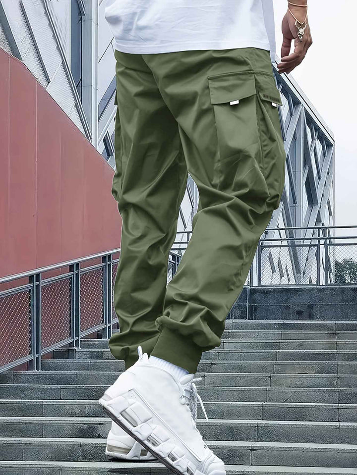 Men's Cargo Joggers – Stylish Streetwear Pants with Pockets and Cuffed Legs