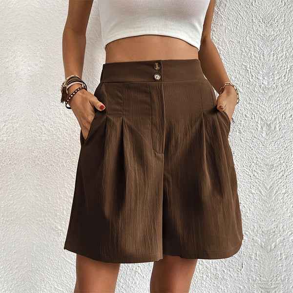 Trendy Women's Relaxed Shorts Brown