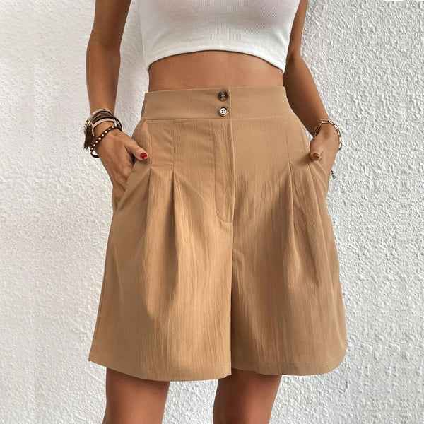 Trendy Women's Relaxed Shorts Beige