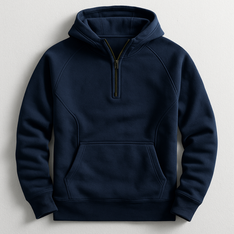 Men's Midweight Quarter-Zip Hoodie Blue