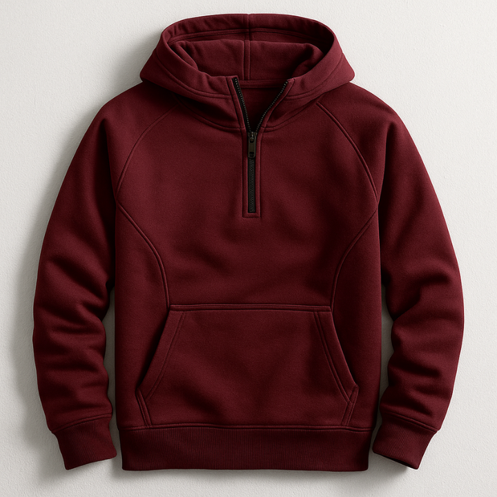 Men's Midweight Quarter-Zip Hoodie Red