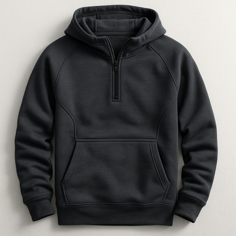 Men's Midweight Quarter-Zip Hoodie Gray