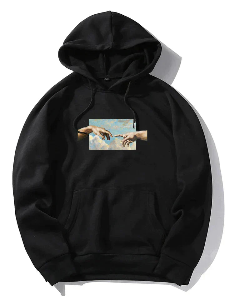 Men's Casual Hoodie for Everyday Comfort BLACK