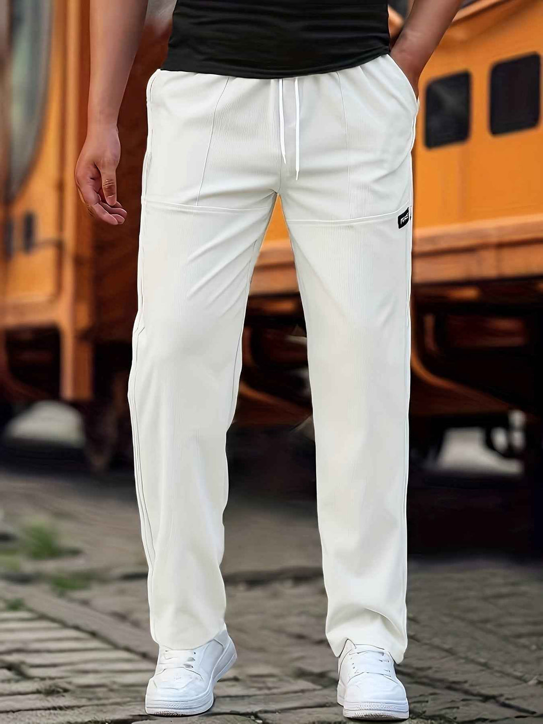 Men's Comfortable & Stylish Jogging Pants for Everyday Wear White