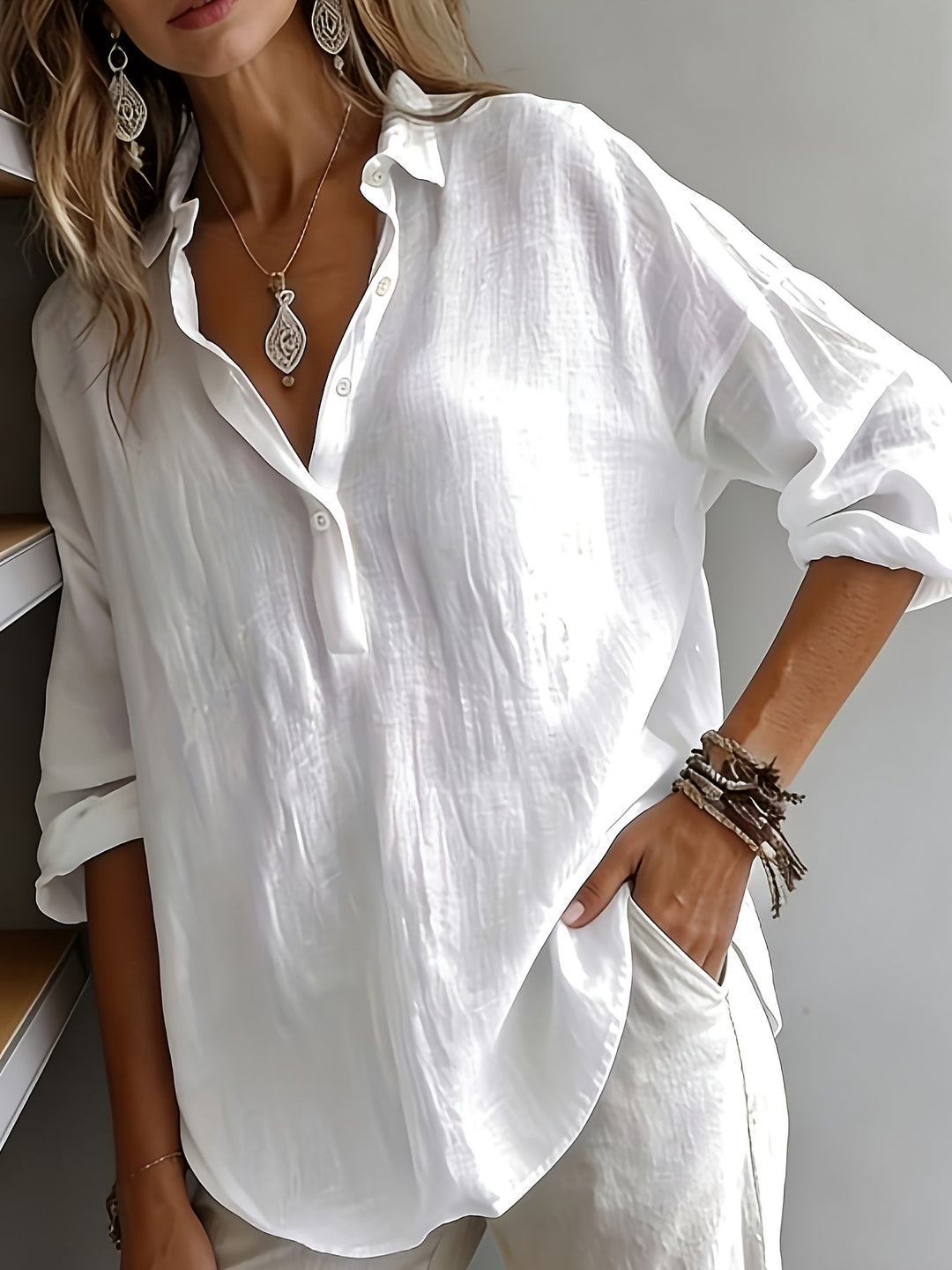 Women's Relaxed Collared Blouse
