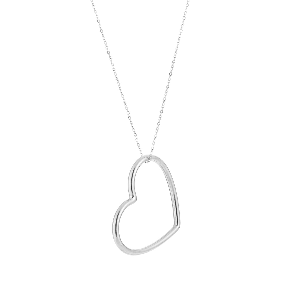 Danique | Women's Heart Pendant Necklace Silver